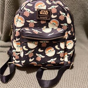 Loungefly Star Wars Mini Backpack - Black and Brown